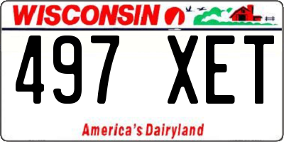 WI license plate 497XET