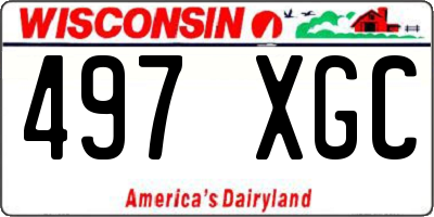 WI license plate 497XGC