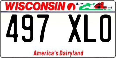 WI license plate 497XLO