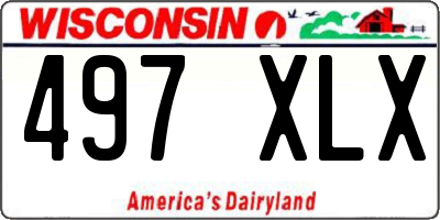 WI license plate 497XLX
