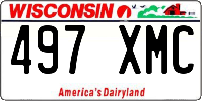 WI license plate 497XMC