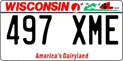 WI license plate 497XME