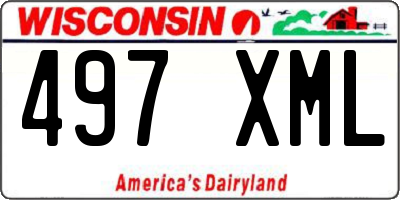 WI license plate 497XML
