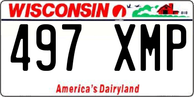 WI license plate 497XMP