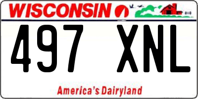 WI license plate 497XNL