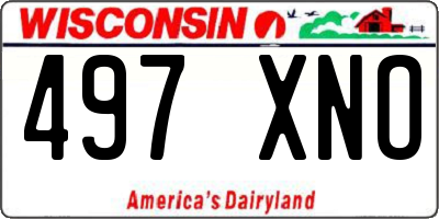 WI license plate 497XNO