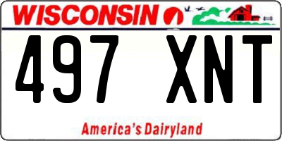 WI license plate 497XNT