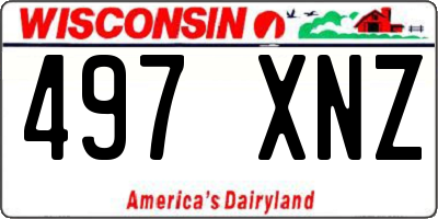 WI license plate 497XNZ