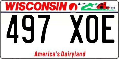WI license plate 497XOE
