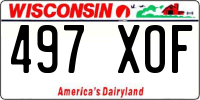 WI license plate 497XOF