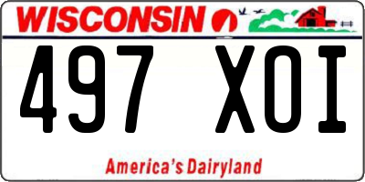 WI license plate 497XOI