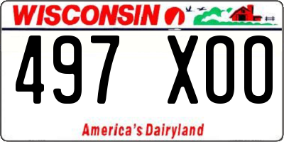 WI license plate 497XOO