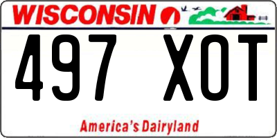 WI license plate 497XOT