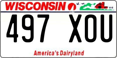 WI license plate 497XOU