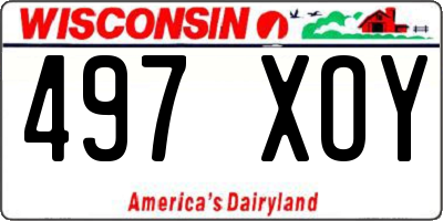 WI license plate 497XOY