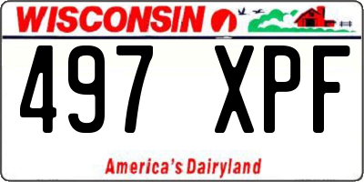 WI license plate 497XPF