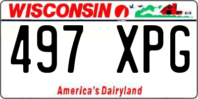 WI license plate 497XPG