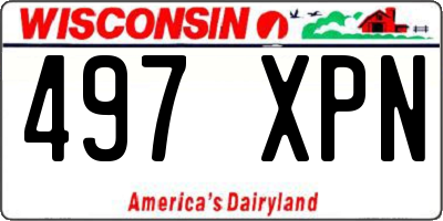 WI license plate 497XPN