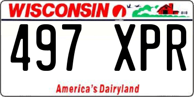 WI license plate 497XPR