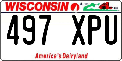 WI license plate 497XPU