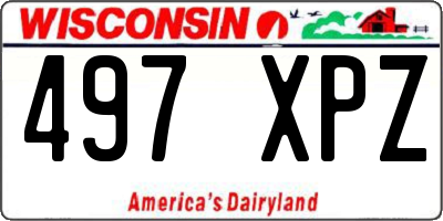 WI license plate 497XPZ