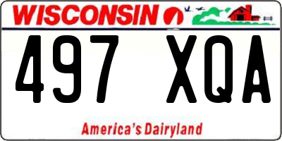 WI license plate 497XQA