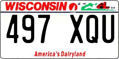 WI license plate 497XQU