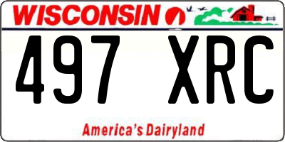 WI license plate 497XRC