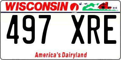 WI license plate 497XRE