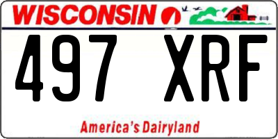 WI license plate 497XRF