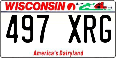 WI license plate 497XRG