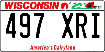 WI license plate 497XRI