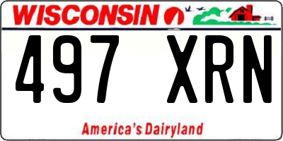 WI license plate 497XRN