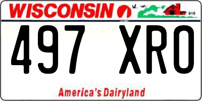 WI license plate 497XRO