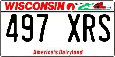WI license plate 497XRS
