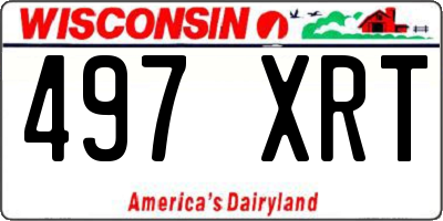 WI license plate 497XRT