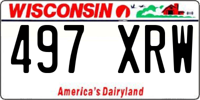 WI license plate 497XRW