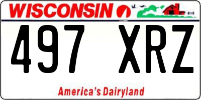 WI license plate 497XRZ