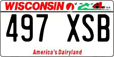 WI license plate 497XSB