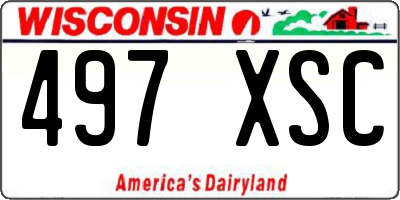 WI license plate 497XSC