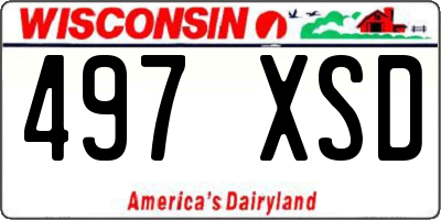 WI license plate 497XSD