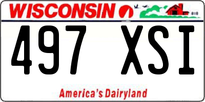 WI license plate 497XSI