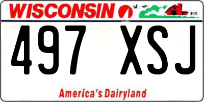 WI license plate 497XSJ