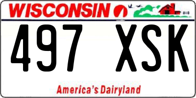 WI license plate 497XSK