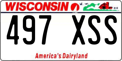 WI license plate 497XSS