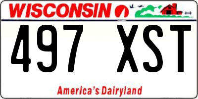 WI license plate 497XST