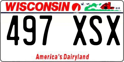 WI license plate 497XSX