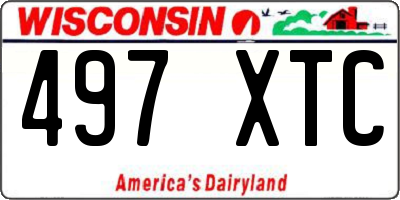 WI license plate 497XTC
