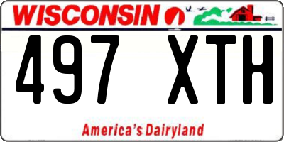 WI license plate 497XTH