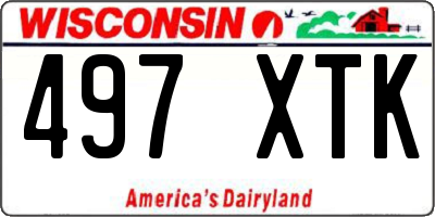 WI license plate 497XTK